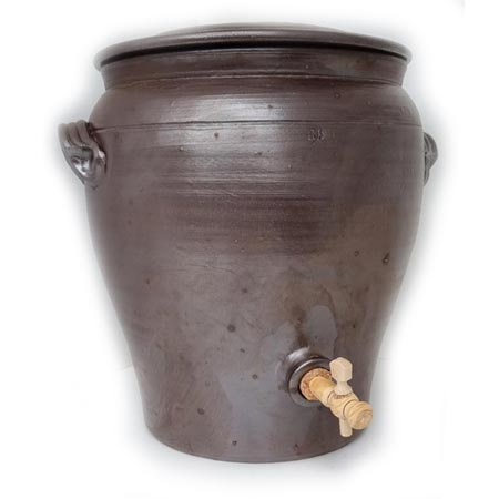 Vinaigrier bombé en grès au sel poterie Turgis